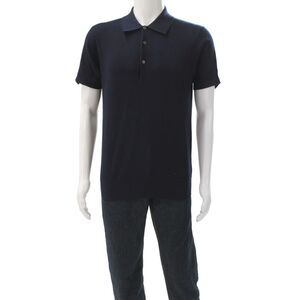 Goodlife Mens Dark Blue Collared Short Sleeve Polo Size M